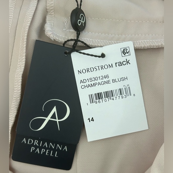 "NWT"Adrianna Papell Pull-on Elastic Waist Straight Leg Champagne Blush Pants-14 - Picture 4 of 11